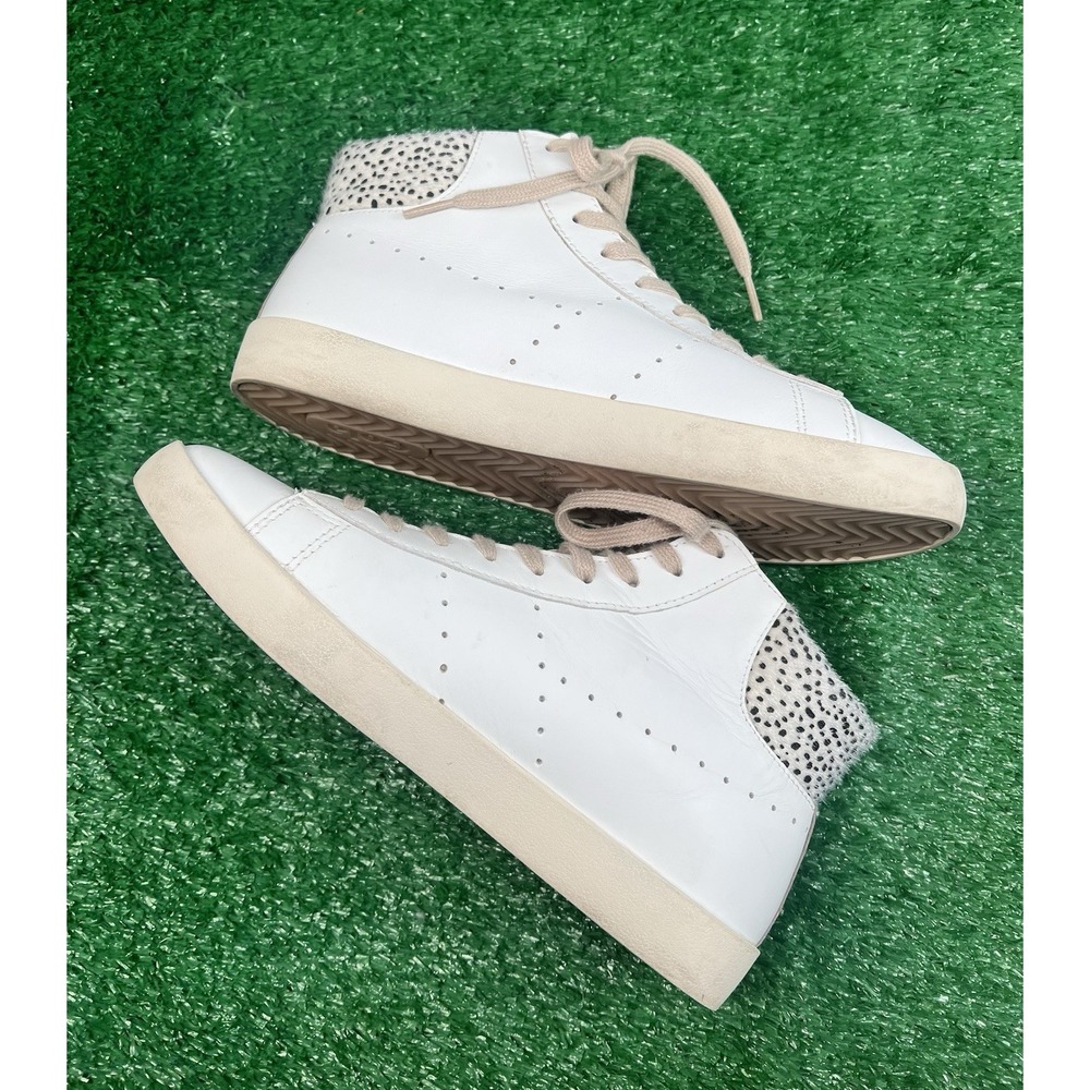 Gola SZ 8 Women's Nova High Safari Sneakers Cheetah Heels Lace Up White - Picture 4 of 7